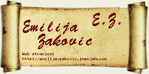 Emilija Zaković vizit kartica